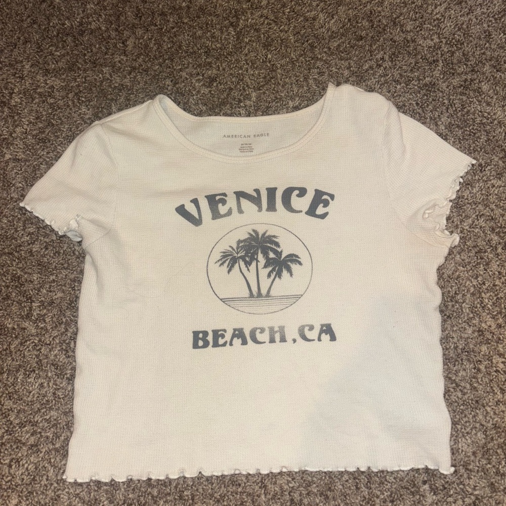 American Eagle Knit Crop Top Venice Beach California Women's Shirt